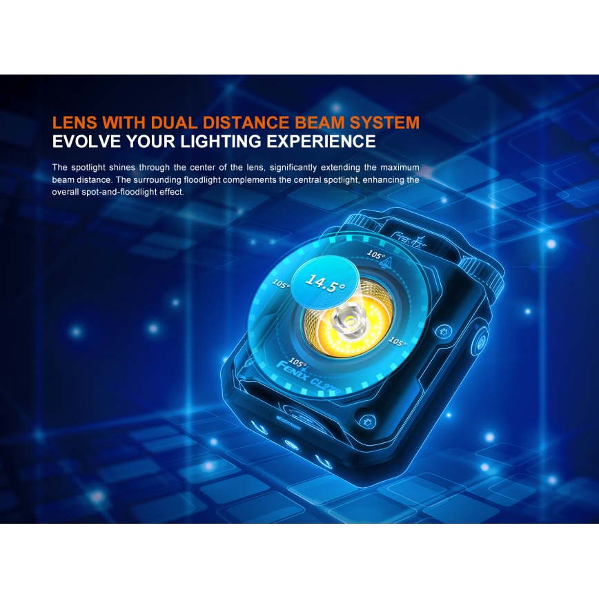 Fenix CL27RGRE - LED Ljusreglerad uppladdningsbar belysning LED/USB IP66 1600 glansig 285 h 5000 mAh