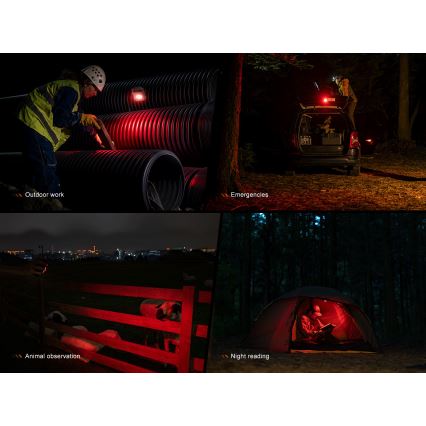 Fenix CL27RGRE - LED Ljusreglerad uppladdningsbar belysning LED/USB IP66 1600 glansig 285 h 5000 mAh