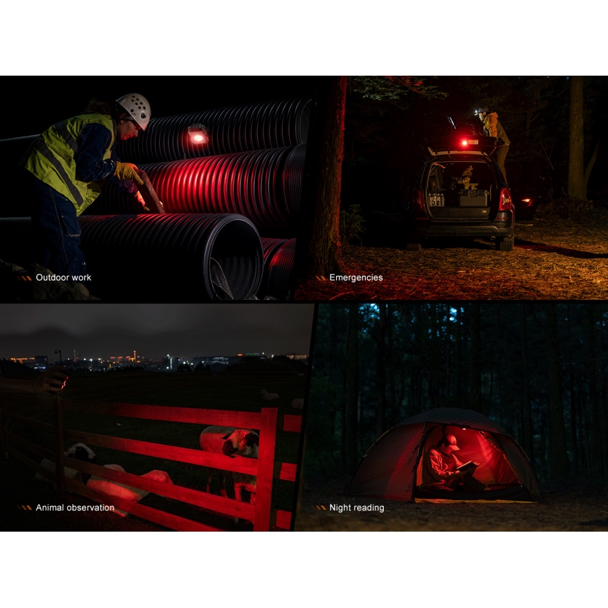 Fenix CL27RGRE - LED Ljusreglerad uppladdningsbar belysning LED/USB IP66 1600 glansig 285 h 5000 mAh