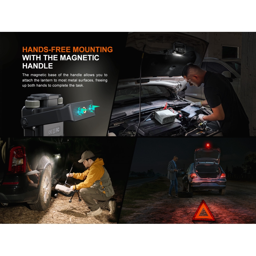 Fenix CL27RGRE - LED Ljusreglerad uppladdningsbar belysning LED/USB IP66 1600 glansig 285 h 5000 mAh