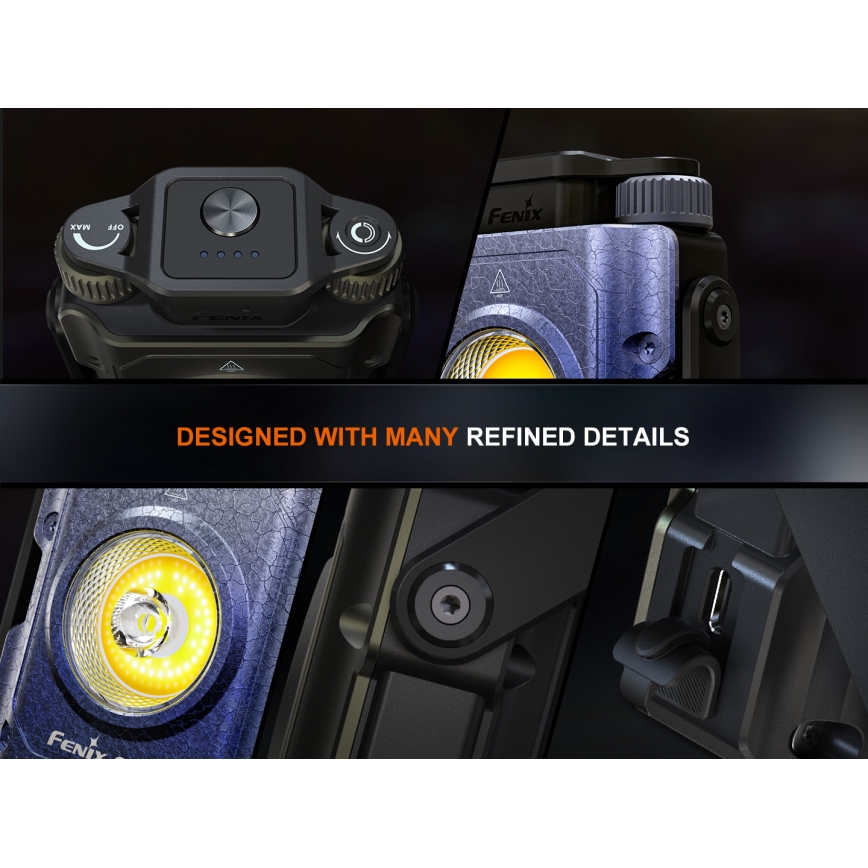 Fenix CL27RGRE - LED Ljusreglerad uppladdningsbar belysning LED/USB IP66 1600 glansig 285 h 5000 mAh