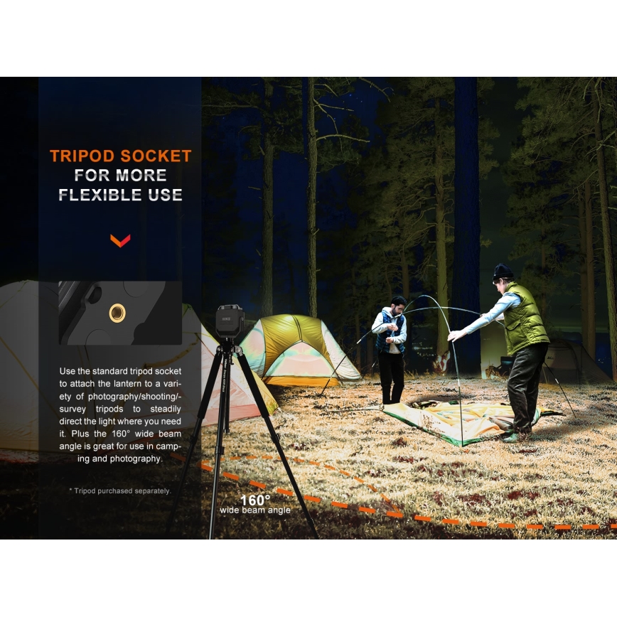 Fenix CL28R - LED Ljusreglerad uppladdningsbar strålkastare med en strömbank LED/USB IP66 2000 lm 360 h 10000 mAh
