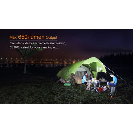 Fenix CL30R - LED Bärbar uppladdningsbar lampa LED/USB/6xCR123A IPX7 650 lm 300 h 2600 mAh