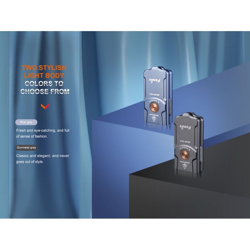 Fenix E03RV20BLU - LED uppladdningsbar ficklampa LED/USB IP66 500 lm 30 h 400 mAh