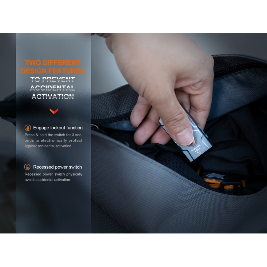 Fenix E03RV20BLU - LED uppladdningsbar ficklampa LED/USB IP66 500 lm 30 h 400 mAh