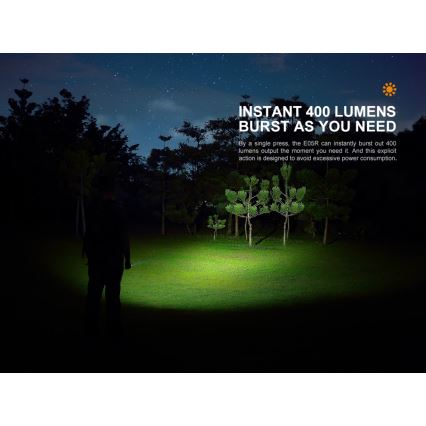Fenix E05RBLC - LED laddningsbar Fick lampa  LED/USB IP68 400 lm 30 h