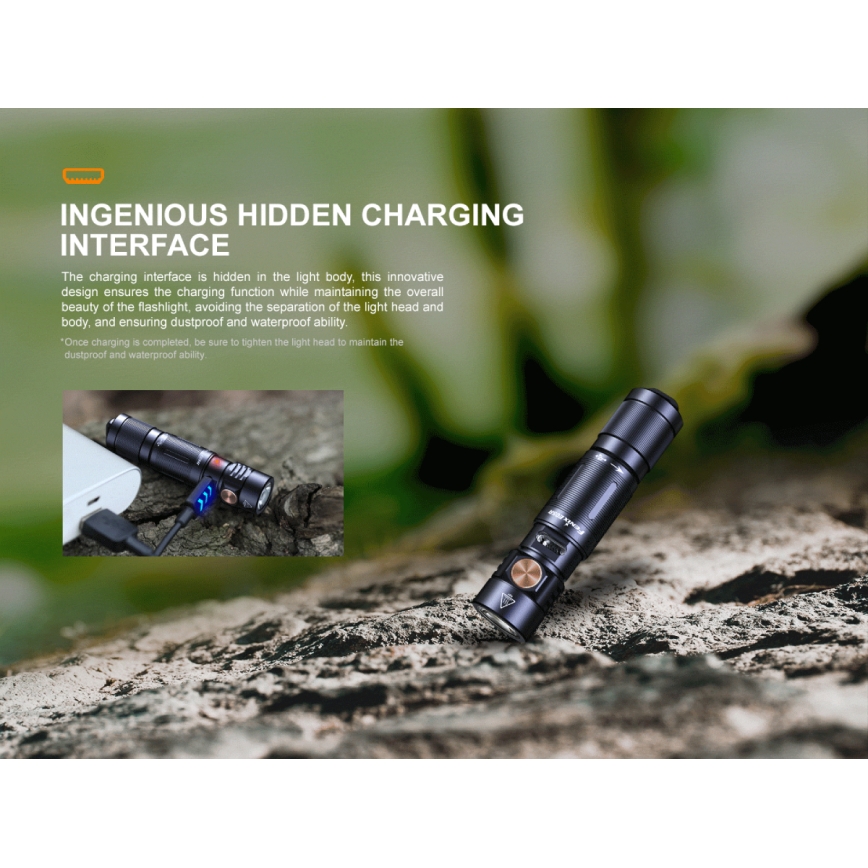 Fenix E05RBLC - LED laddningsbar Fick lampa  LED/USB IP68 400 lm 30 h