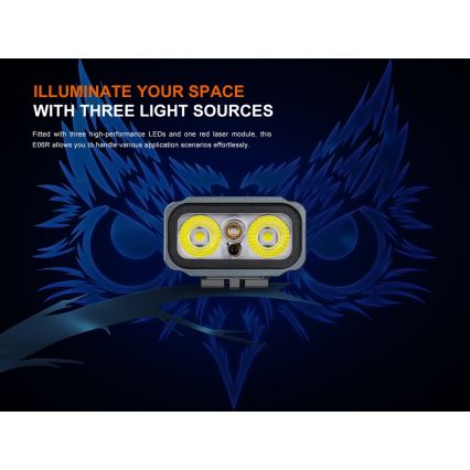 Fenix E06RGRY - LED Ljusreglerad uppladdningsbar ficklampa UV LED/USB IP66 700 glansig 60 h 750 mAh grå