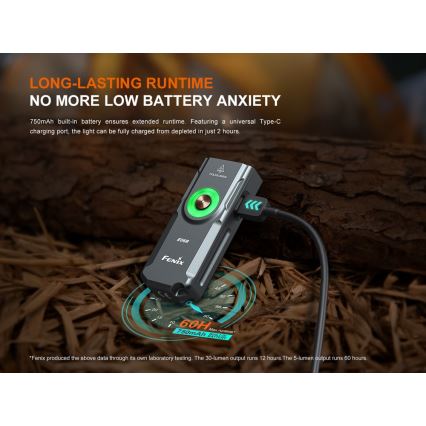 Fenix E06RGRY - LED Ljusreglerad uppladdningsbar ficklampa UV LED/USB IP66 700 glansig 60 h 750 mAh grå