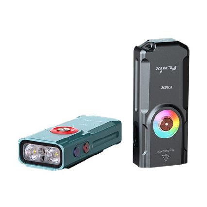 Fenix E06RGRY - LED Ljusreglerad uppladdningsbar ficklampa UV LED/USB IP66 700 glansig 60 h 750 mAh grå