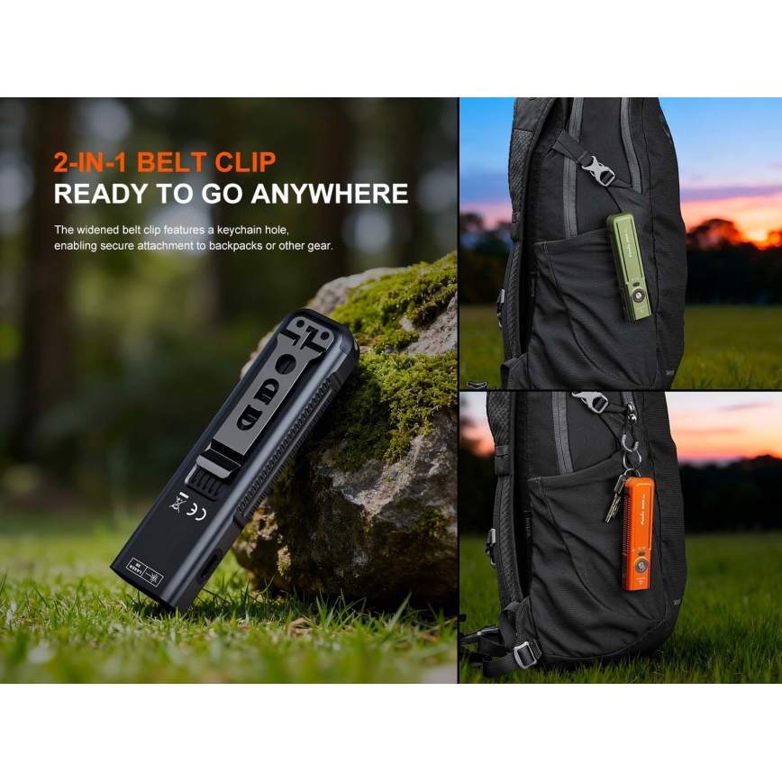 Fenix E06RPROEUBLC - dimbar uppladdningsbar LED-ficklampa LED/USB 1650 mAh IP66 1600 lm 111 h svart