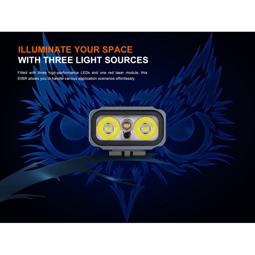 Fenix E06RTKS - LED Ljusreglerad uppladdningsbar ficklampa UV LED/USB IP66 700 lm 60 h 750 mAh turkos