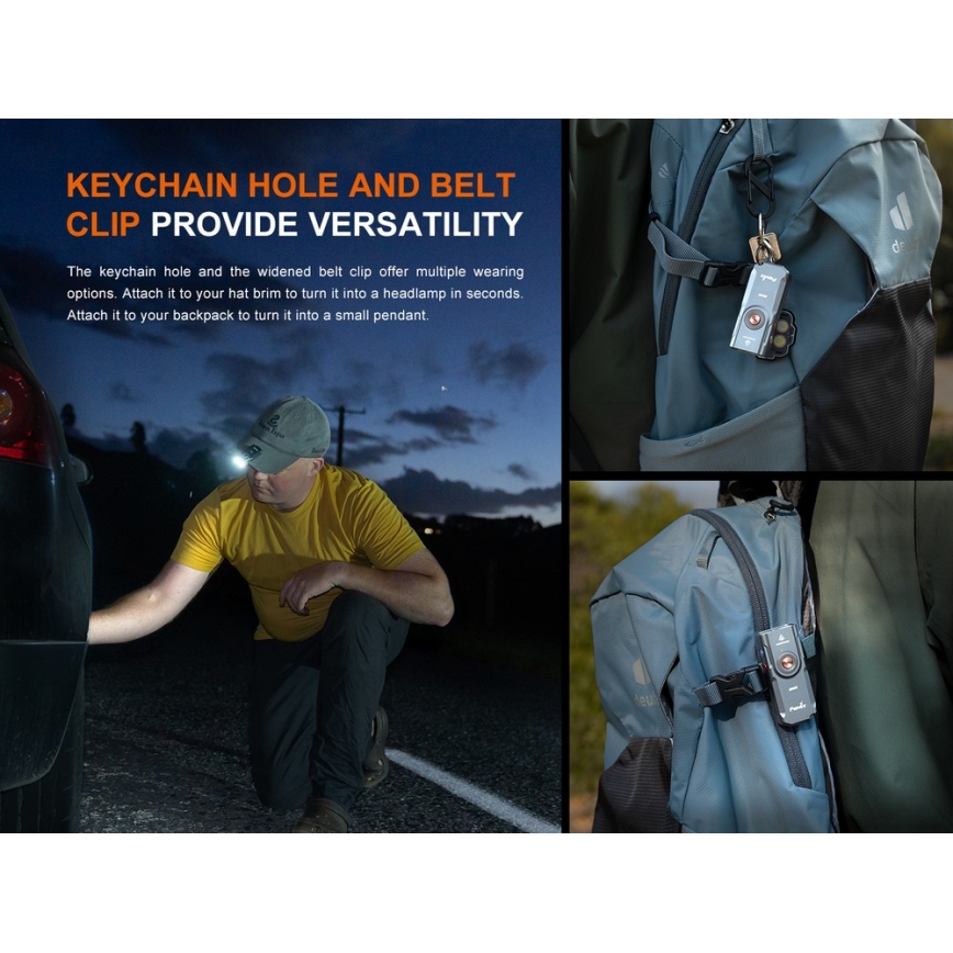 Fenix E06RTKS - LED Ljusreglerad uppladdningsbar ficklampa UV LED/USB IP66 700 lm 60 h 750 mAh turkos