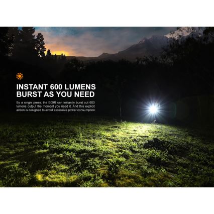 Fenix E09R - LED laddningsbar Fick lampa  LED/USB IP68 600 lm 70 h