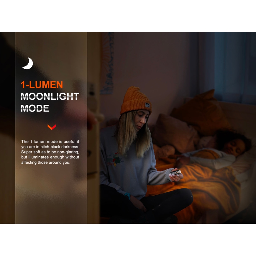 Fenix E18RV20800 - Dimbar uppladdningsbar LED-ficklampa LED/USB/1xCR123A 800 mAh IP68 1200 lm 200 h svart