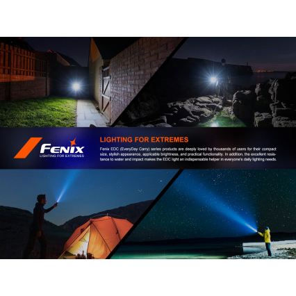 Fenix E18RV20800 - Dimbar uppladdningsbar LED-ficklampa LED/USB/1xCR123A 800 mAh IP68 1200 lm 200 h svart