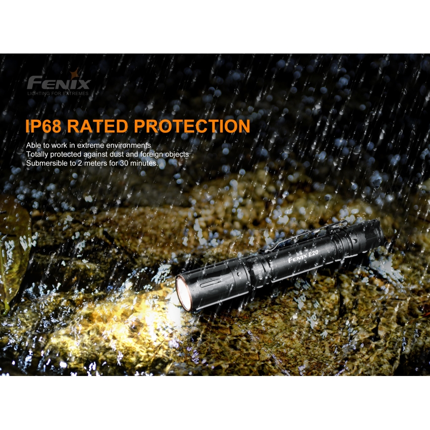 Fenix E20V20 - LED Fick lampa  LED/2xAA IP68 350 lm 200 h