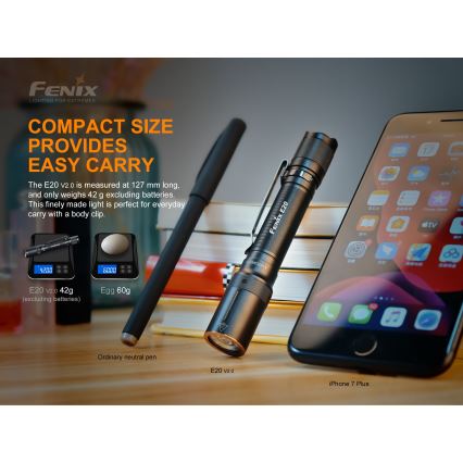 Fenix E20V20 - LED Fick lampa  LED/2xAA IP68 350 lm 200 h