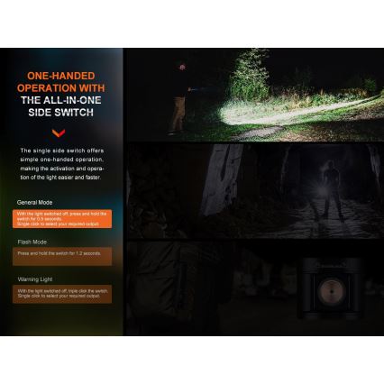 Fenix E28RV20 - LED Ljusreglerad uppladdningsbar ficklampa LED/USB/2xCR123A IP68 1700 glansig 260 h 3400 mAh