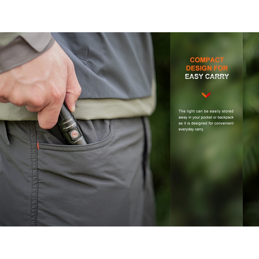 Fenix E28RV20 - LED Ljusreglerad uppladdningsbar ficklampa LED/USB/2xCR123A IP68 1700 glansig 260 h 3400 mAh