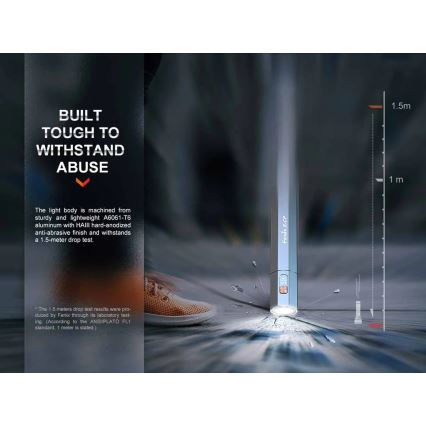 Fenix ECPBLCK - LED uppladdningsbar ficklampa med powerbank USB IP68 1600 lm 504 h 5000 mAh svart