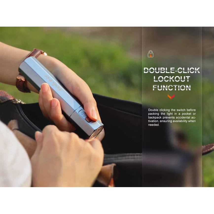 Fenix ECPBLCK - LED uppladdningsbar ficklampa med powerbank USB IP68 1600 lm 504 h 5000 mAh svart