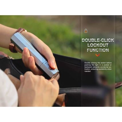 Fenix ECPBLUE - LED uppladdningsbar ficklampa med powerbank USB IP68 1600 lm 504 h 5000 mAh blå