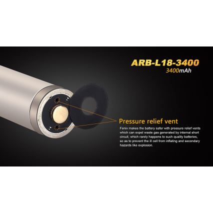 Fenix FE18650LI34 - 1 st Laddningsbart 18650-batteri 3,6 V, 3400 mAh