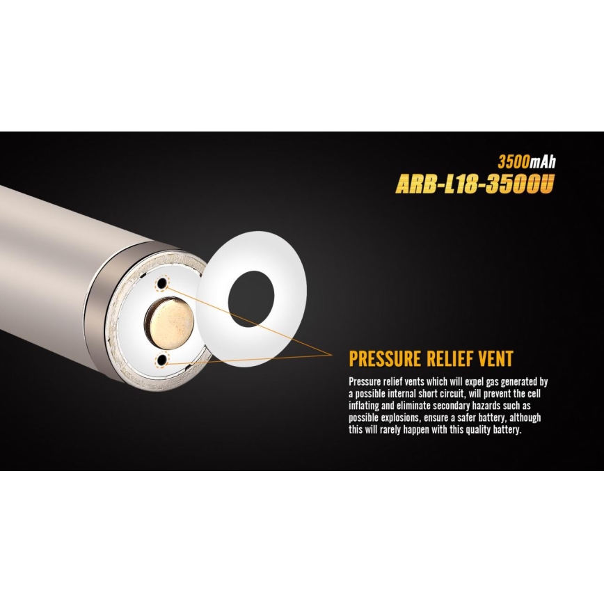 Fenix FE18650LI35USB - 1 st Laddningsbart batteri USB/3,6V 3500 mAh