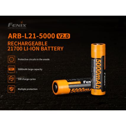 Fenix FE21700V20 - 1 st Uppladdningsbart batteri 21700/3,6V 5000 mAh