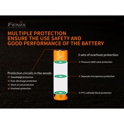 Fenix FE21700V20 - 1 st Uppladdningsbart batteri 21700/3,6V 5000 mAh