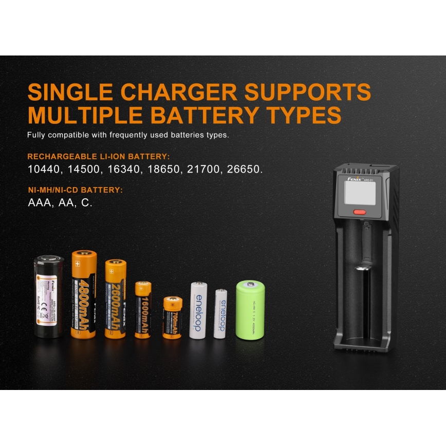 Fenix FENARED1 - Batteriladdare 1xLi-ion/AAA/AA/C 5V