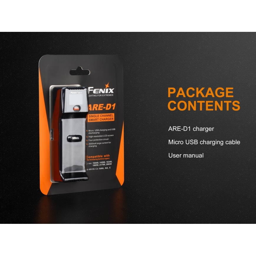 Fenix FENARED1 - Batteriladdare 1xLi-ion/AAA/AA/C 5V