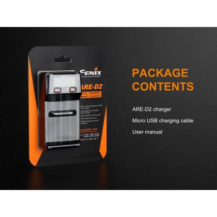 Fenix FENARED2 - Batteriladdare 2xLi-ion/AAA/AA/C 5V