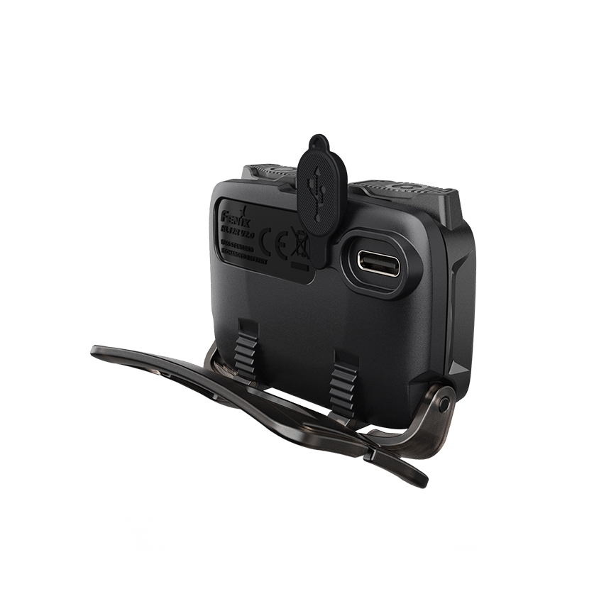 Fenix HL12RV20BLC - dimbar uppladdningsbar pannlampa, LED/USB, 950 mAh, IP66, 500 lm, 112 h, svart