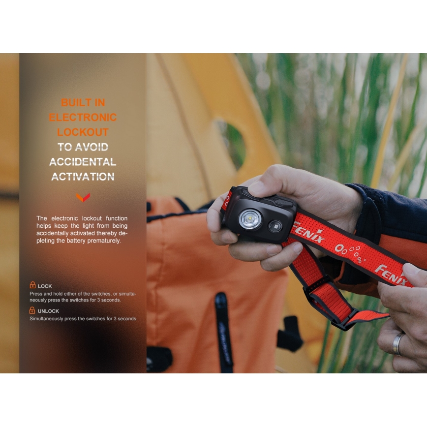 Fenix HL16V2PIN - LED Pannlampa LED/3xAAA IP66 450 lm 200 h rosa