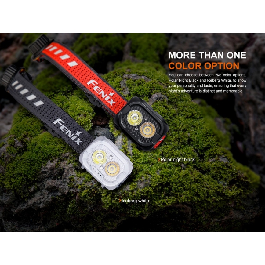 Fenix HL18RTV20WHT - LED Ljusreglerad uppladdningsbar pannlampa LED/USB IP66 800 glansig 160 h vit/svart