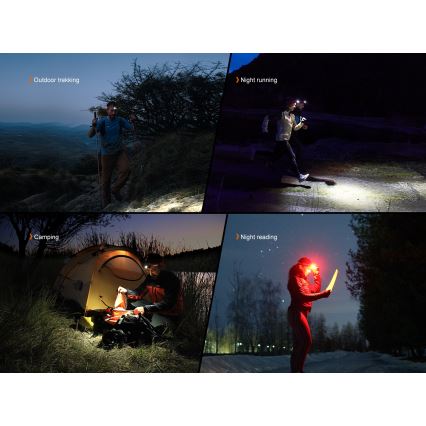 Fenix HL18RTV20WHT - LED Ljusreglerad uppladdningsbar pannlampa LED/USB IP66 800 glansig 160 h vit/svart