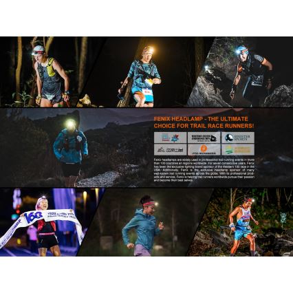 Fenix HL18RTV20WHT - LED Ljusreglerad uppladdningsbar pannlampa LED/USB IP66 800 glansig 160 h vit/svart