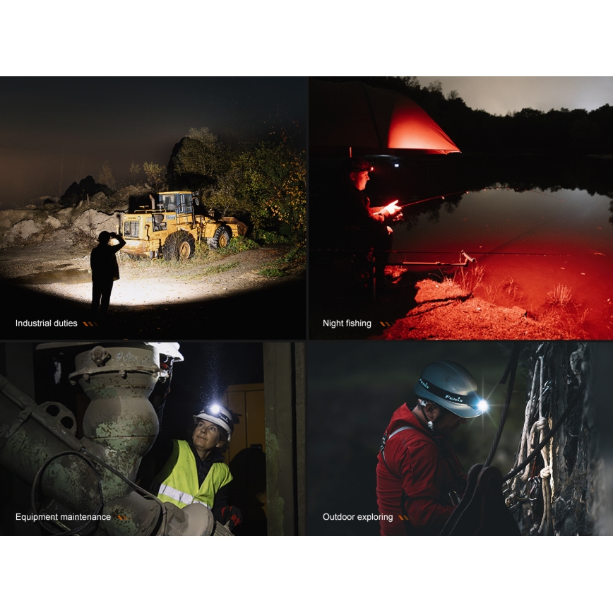 Fenix HL45R - LED Ljusreglerad uppladdningsbar fokusering pannlampa LED/USB IP66 1000 glansig 240 h svart