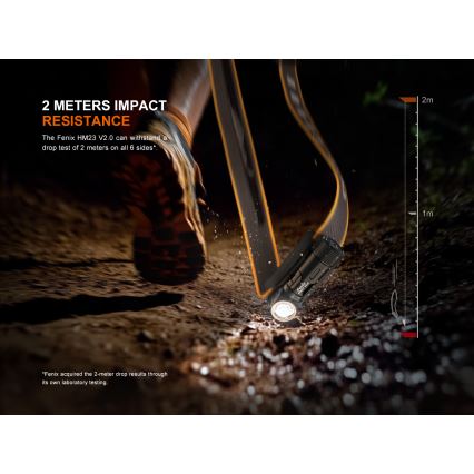 Fenix HM23V20 - LED Ljusreglerad pannlampa LED/1xAA IP68 300 lm 100 h