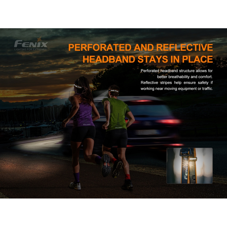 Fenix HM50RV20 - LED uppladdningsbar pannlampa 3xLED/USB/1xCR123A IP68 700 glansig 120 h 700 mAh