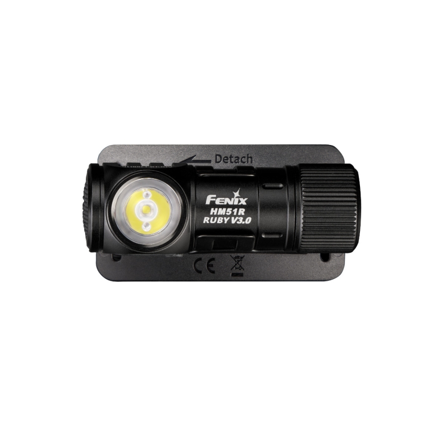 Fenix HM51RV3ABL - Dimbar uppladdningsbar LED-pannlampa LED/USB/1xCR123A 950 mAh IP68 860 lm 125 h svart