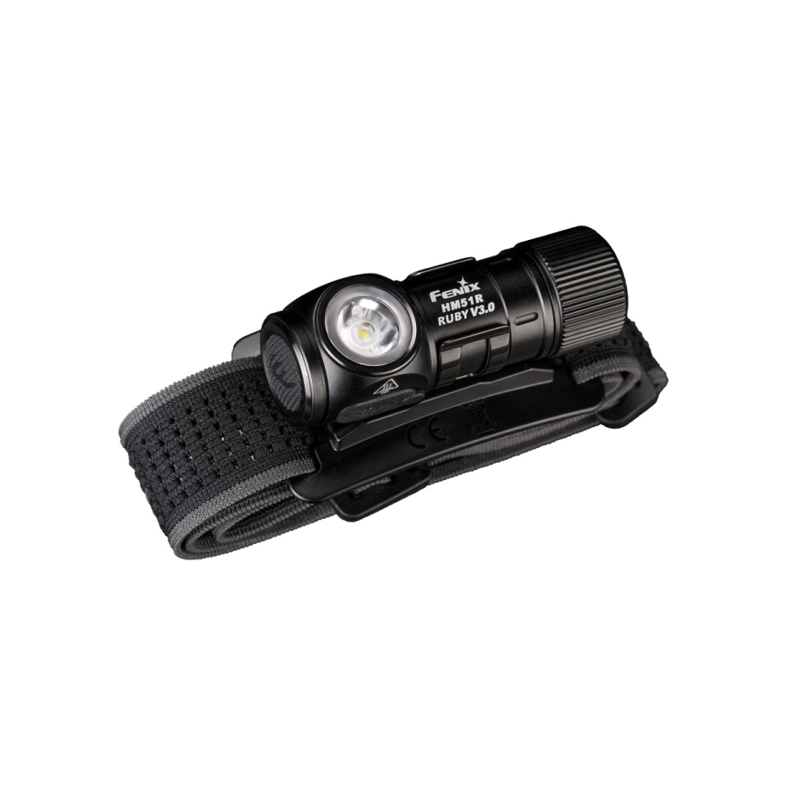 Fenix HM51RV3ABL - Dimbar uppladdningsbar LED-pannlampa LED/USB/1xCR123A 950 mAh IP68 860 lm 125 h svart