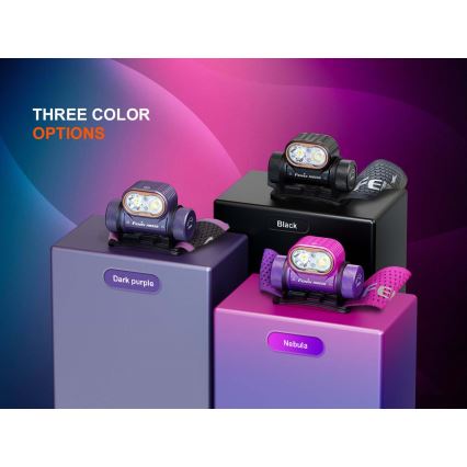 Fenix HM55RNBL - LED dimbar uppladdningsbar pannlampa LED/USB/1xCR123A 1600 mAh IP68 1200 lm 141,2 h lila