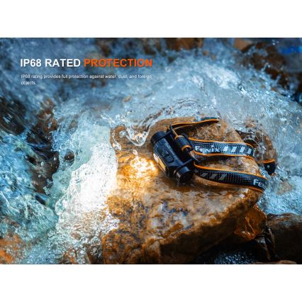 Fenix HM60RV20 - LED-dimmbar uppladdningsbar pannlampa LED/USB 4000 mAh IP68 1600 lm 292 h orange