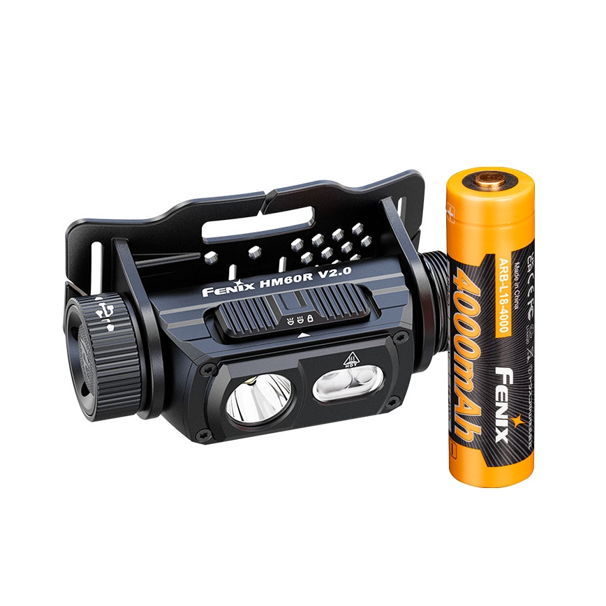 Fenix HM60RV20 - LED-dimmbar uppladdningsbar pannlampa LED/USB 4000 mAh IP68 1600 lm 292 h orange