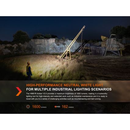 Fenix HM61RV20 - LED uppladdningsbar pannlampa LED/USB/2xCR123A IP68 1600 lm 300 h 3400 mAh