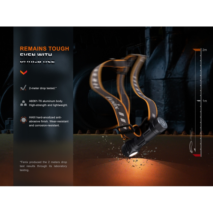 Fenix HM61RV20 - LED uppladdningsbar pannlampa LED/USB/2xCR123A IP68 1600 lm 300 h 3400 mAh