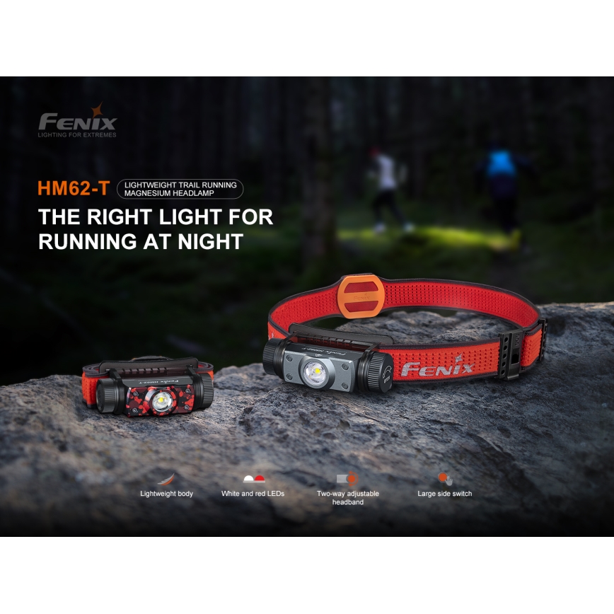 Fenix HM62TMGM - LED Ljusreglerad uppladdningsbar pannlampa LED/USB IP68 1200 glansig 280 h 3400 mAh